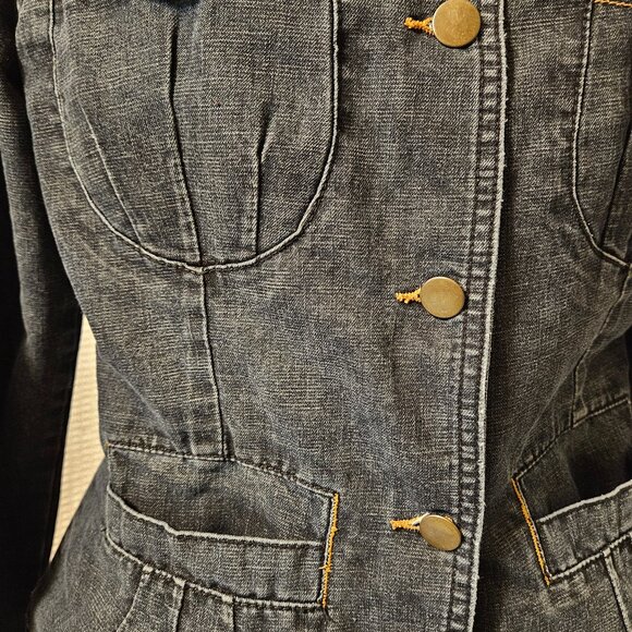 Lifeline Quiet Luxury Design Pocket Denim Blue Jean Jacket Size 36 (M) - Picture 11 of 15